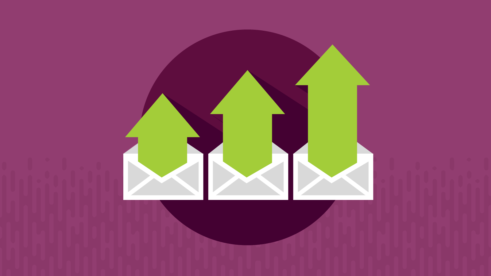 three up arrows from envelopes for increased email open rates