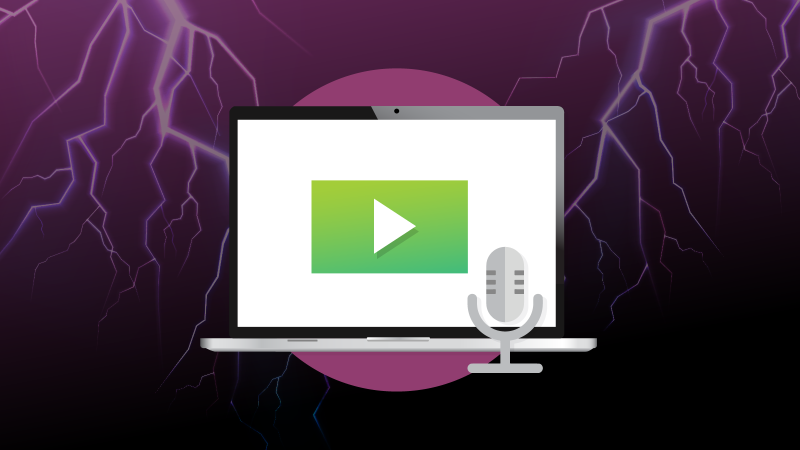 webinar graphic on lightning background